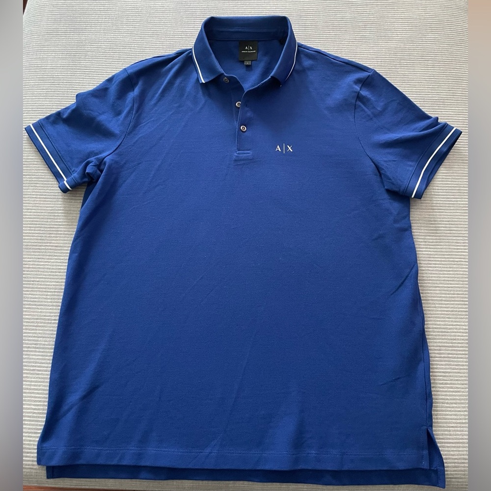 Armani Exchange Royal Blue Polo Shirt